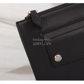 Givenchy Double Gold Letter Logo Leather Handbag Black