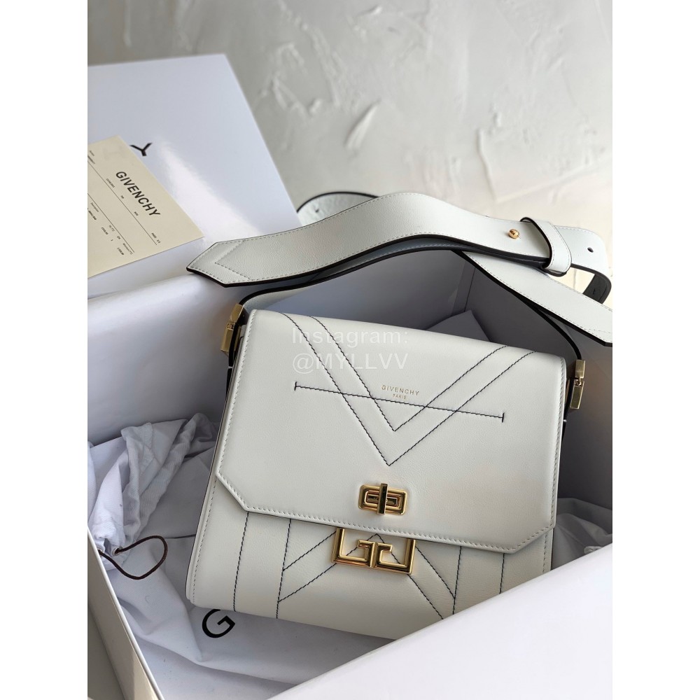 Givenchy Eden Hand Stitched Leather Large Shoulder Bag White