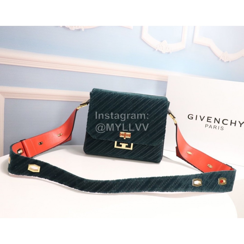 Givenchy Eden Laser Velvet Large Handbag Dark Green