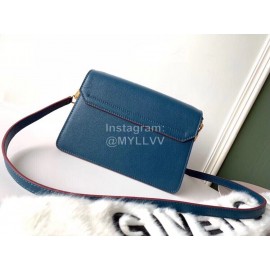 Givenchy Double-Layer Flap Medium Chain Bag In Blue And Red