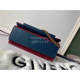 Givenchy Double-Layer Flap Medium Chain Bag In Blue And Red