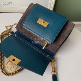 Givenchy Double-Layer Flap Small Chain Bag In Blue And Black