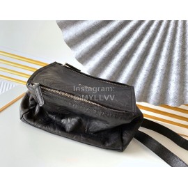 Givenchy Wrinkled Leather Pandora Goatskin Medium Handbag Black