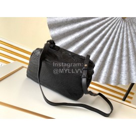 Givenchy Wrinkled Leather Pandora Goatskin Small Trumpet Shoulder Bag Black