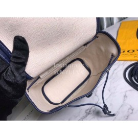 Goyard Alpin Cowhide Mini Drawstring Backpack For Women Navy