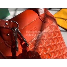 Goyard Alpin Cowhide Mini Drawstring Backpack For Women Orange Red