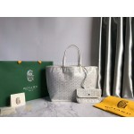 Goyard Fashion Medium Leather Shopping Bag Handbag For Women White
