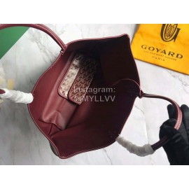 Goyard Fashion Medium Leather Shopping Bag Handbag For Women Wine Red