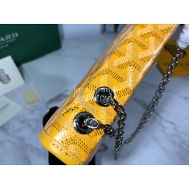 Goyard Alexandre Leather Metal Chain Flap Bag For Women Yellow