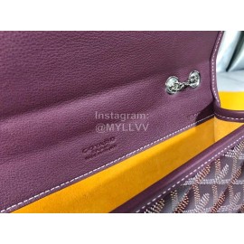 Goyard Alexandre Leather Metal Chain Flap Bag For Women Purple