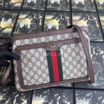 Gucci Butterfly Print Lattice Webbing Messenger Bag Coffee Color 523354