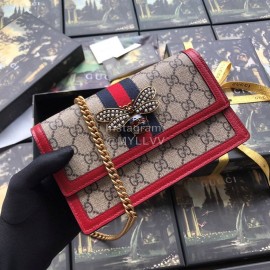 Gucci Bee Color Webbing Chain Bag Red 476079