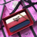Gucci Bee Color Crystal Chain Bag Red 476079