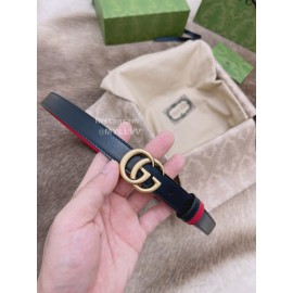 Gucci Calf Business Leisure Buckle 20mm Belts Rose Red
