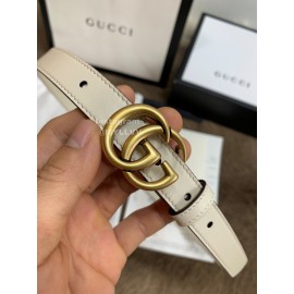 Gucci Leisure Calf Gold Buckle 20mm Belts White
