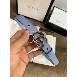 Gucci Leisure Calf Gold Buckle 20mm Belts Blue