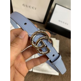 Gucci Leisure Calf Gold Buckle 20mm Belts Blue