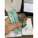 Gucci Leisure Calf Gold Buckle 20mm Belts Green