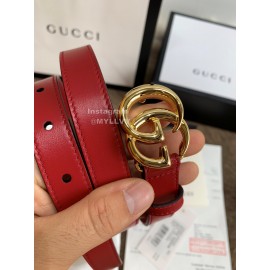 Gucci Leisure Calf Gold Buckle 20mm Belts Red