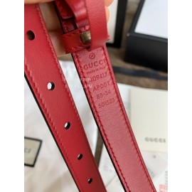 Gucci Leisure Calf Gold Buckle 20mm Belts Red
