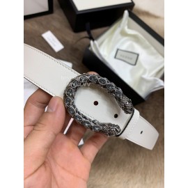 Gucci New Calf Business 30mm Belts For Women White