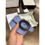 Gucci New Calf Business 30mm Belts For Women Blue