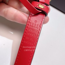 Gucci New Calf Retro Gg Buckle 20mm Belts For Women Red