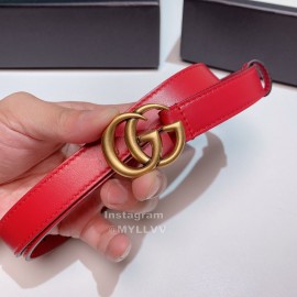 Gucci New Calf Retro Gg Buckle 20mm Belts For Women Red