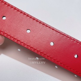Gucci New Calf Retro Gg Buckle 30mm Belts For Women Red