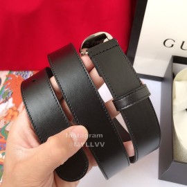 Gucci Black Leather 30mm Belts For Women