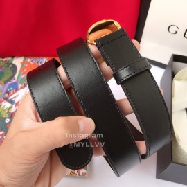 Gucci Fashion Black Leather 30mm Belts For Women