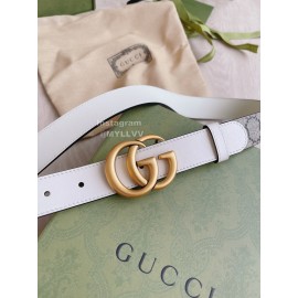 Gucci New Calfskin Gold Copper Buckle 30mm Belts