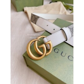 Gucci New Calfskin Gold Copper Buckle 30mm Belts