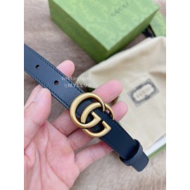 Gucci New Printed Calf Leather Gold Gg Buckle 20mm Belts Black