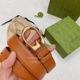 Gucci Classic Calf Leather G Buckle 30mm Belt Brown