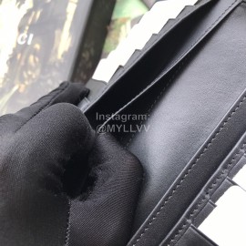 Gucci Black Snake Print Leather Flap Wallet Black 459456