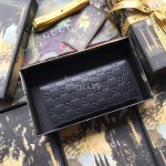 Gucci Butterfly Print Solid Color Fashion Leather Flip Wallet Black 307774