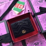 Gucci  GG Solid Color Herringbone Pattern Velvet Short Wallet Black 466492