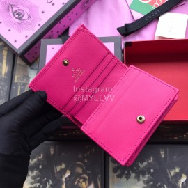 Gucci  GG Heart-Shaped Sequins And Crystal Embroidery Velvet Short Wallet Rose Pink 466492