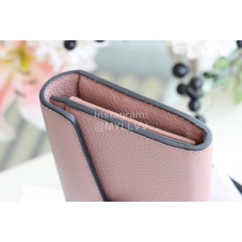 Gucci  GG Solid Color Leather Folding Wallet Nude Pink 400586