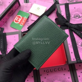 Gucci Bronzing Butterfly Short Leather Flip Wallet Dark Green 516938