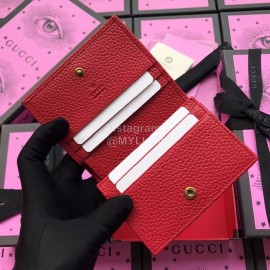 Gucci Bronzing Butterfly Short Leather Flip Wallet Red 516938