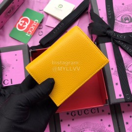 Gucci Bronzing Butterfly Short Leather Flip Wallet Yellow 516938