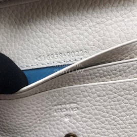 Gucci Bronzing Bat Short Leather Flip Wallet White 516938