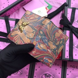 Gucci Bronzing Butterfly Short Leather Flip Wallet Red 516929