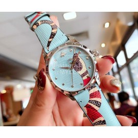 Gucci Garden 38mm Dial Leather Strap Watch For Women Blue
