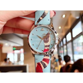 Gucci Garden 38mm Dial Leather Strap Watch For Women Blue