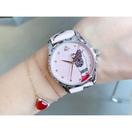 Gucci Garden 38mm Dial Leather Strap Watch For Women Pink