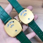 Gucci Arcuate Square Case Green Strap Watch For Men And Women