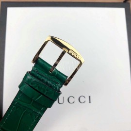 Gucci Arcuate Square Case Green Strap Watch For Men And Women